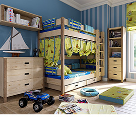 Детская модульная мебель, кроватки, кровати-чердаки, двухъярусные, диванчики в детскую, мебель для школьников, бескаркасная мебель - мешки, пуфы.
