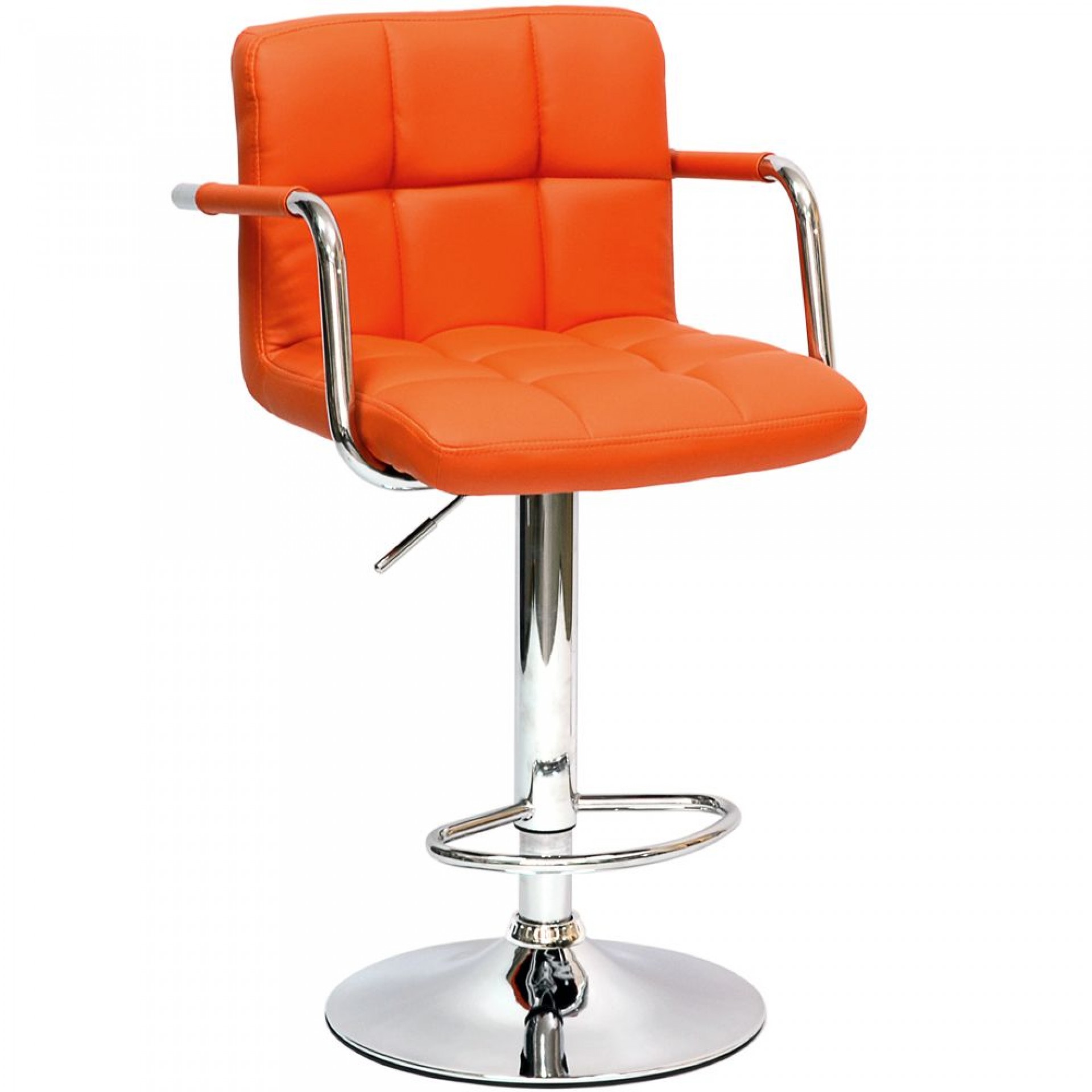 Барный стул &quot;N-69 Kruger Arm&quot; оранжевая кожа