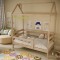 Детская кровать-домик покрытая лаком дерево купить в мебель бин