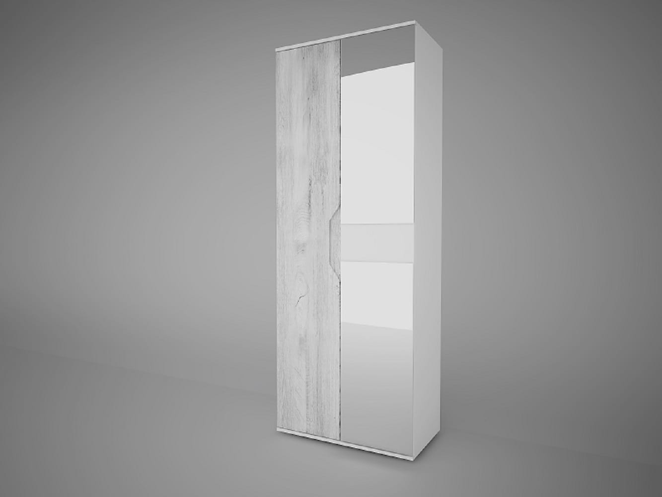 шкаф двустворчатый белый с зеркалом