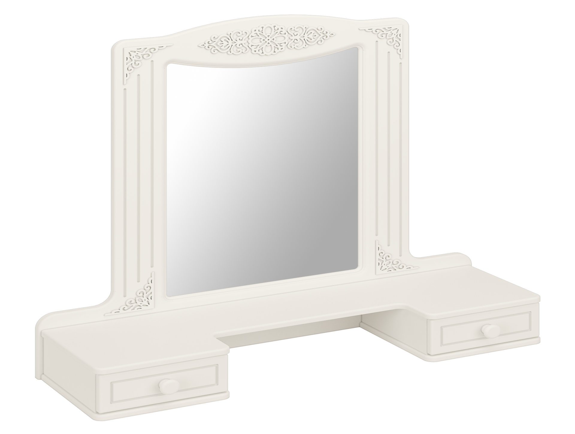 Полка с зеркалом "Ассоль" белое зеркало