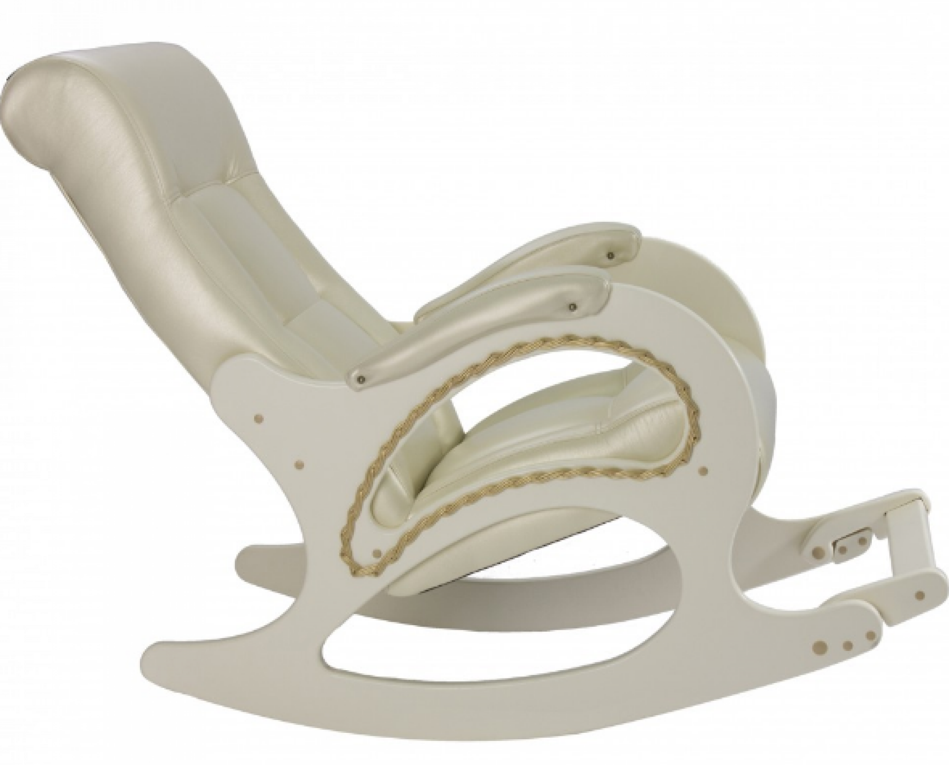 Кресло-качалка "Модель 44" белая береза/бежевый