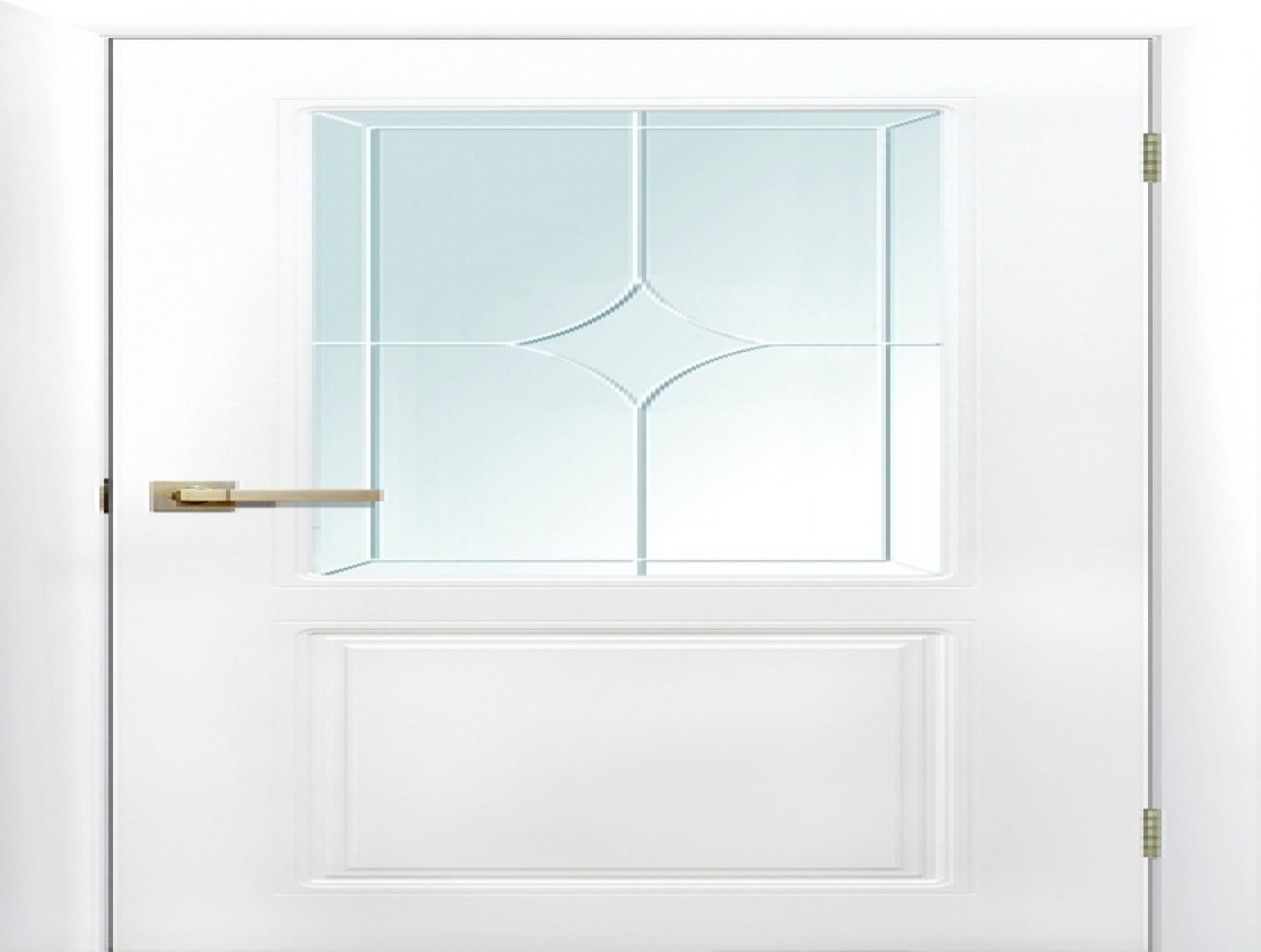 Двери с покрытием ПВХ "Квартет" со стеклом белые