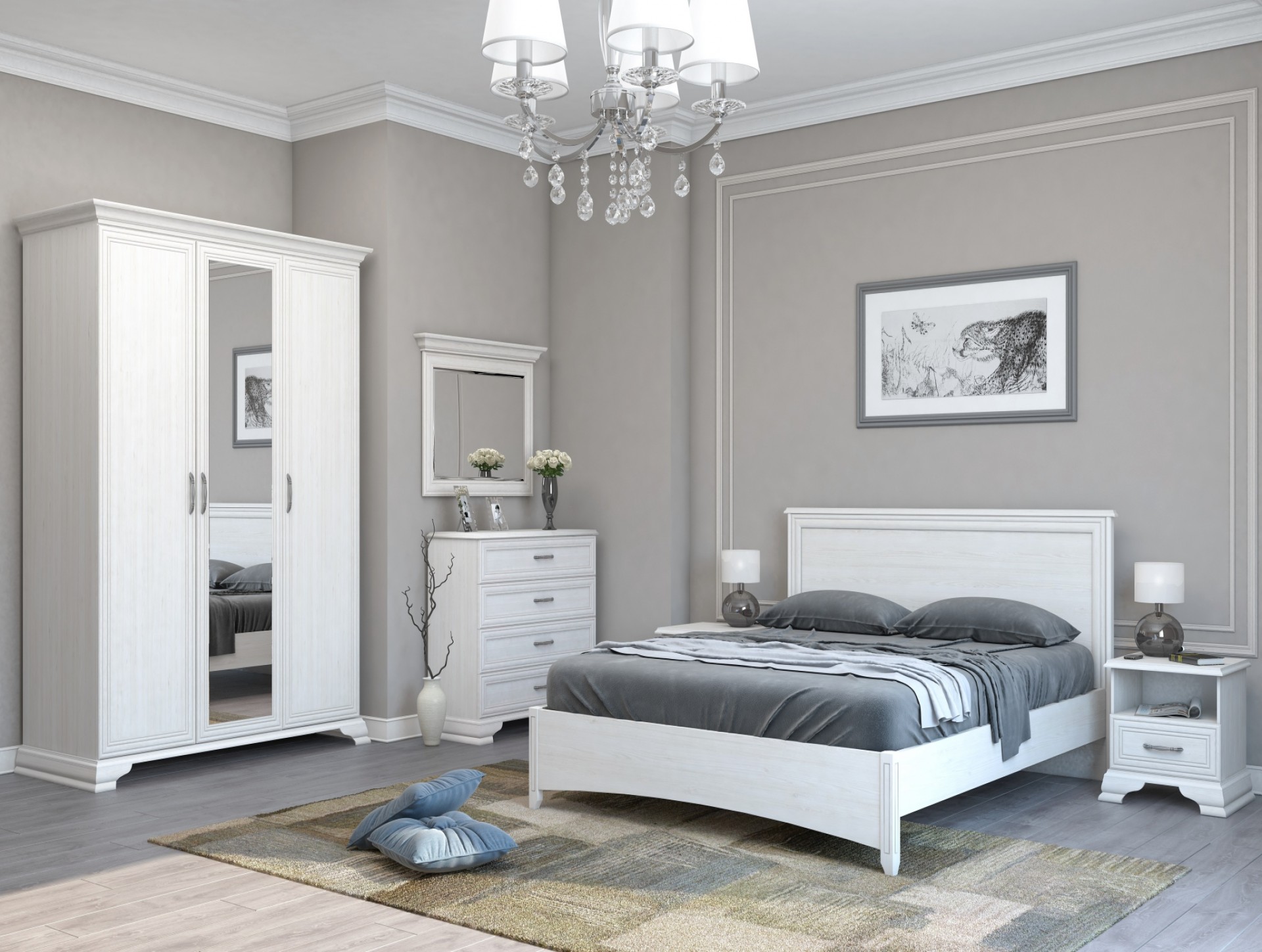 Спальня белая мебель фото