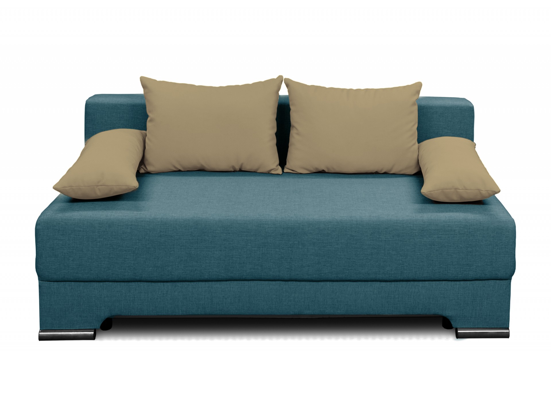 синий диван без подлокотников