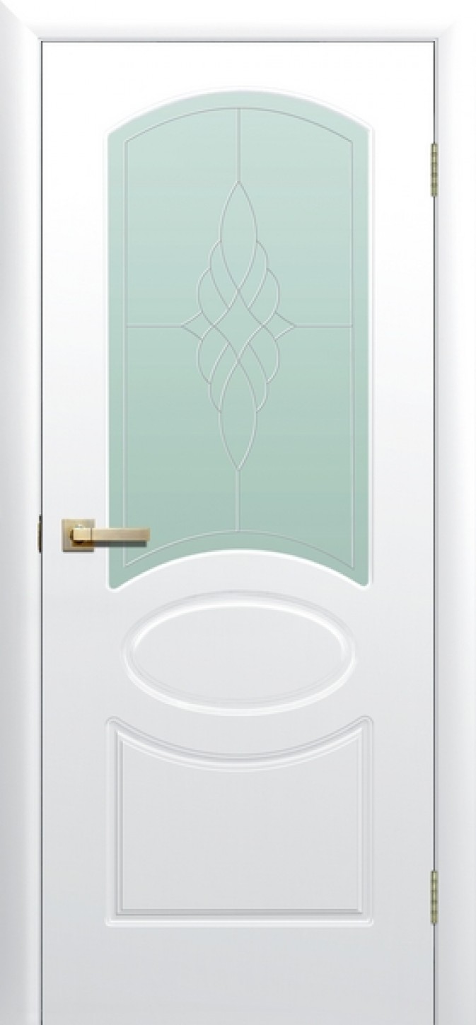 Двери с покрытием ПВХ "Соната" со стеклом белый