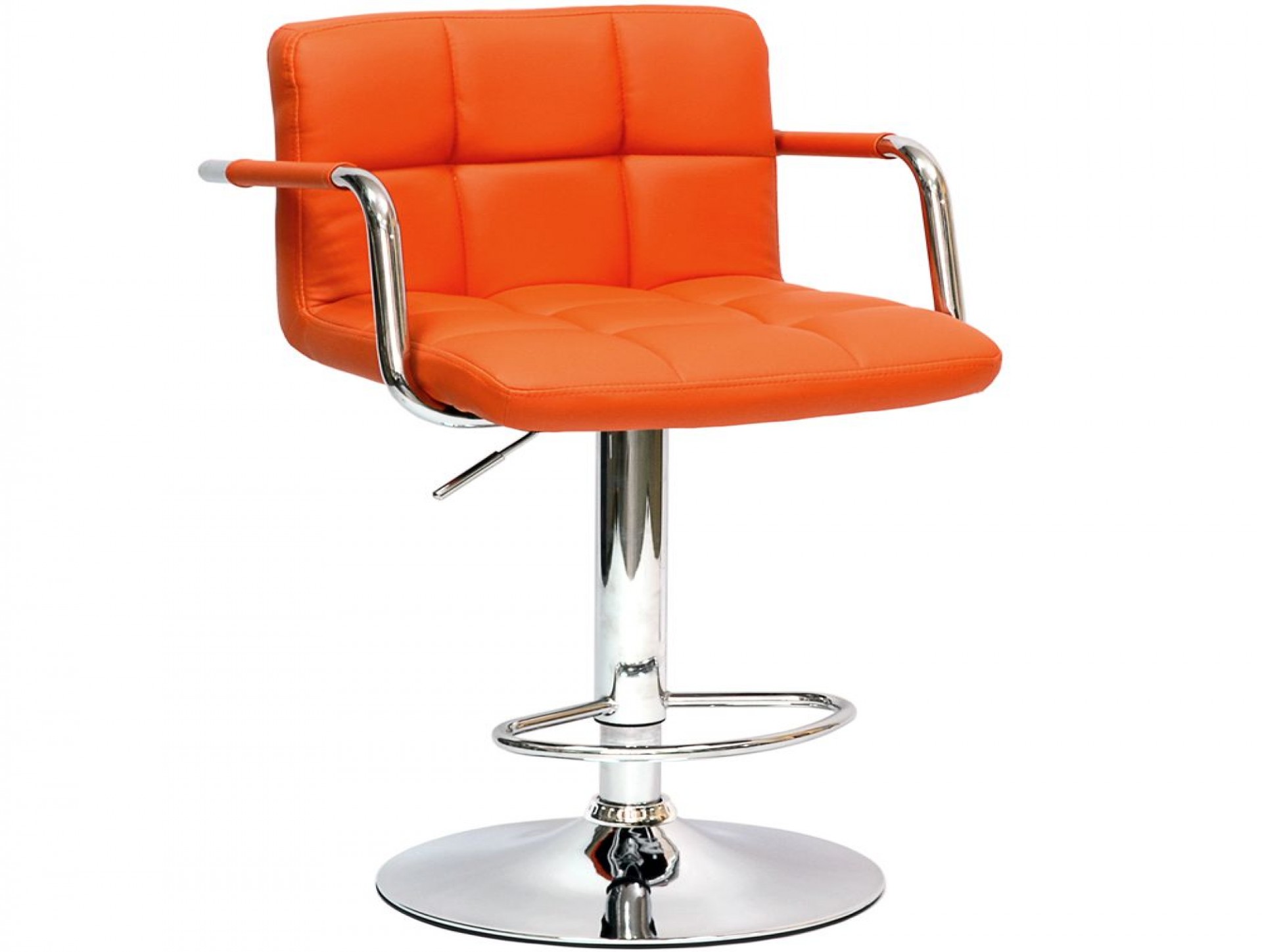 Барный стул "N-69 Kruger Arm" оранжевая кожа  приобрести в Томске