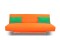 Диван "Манго 2" оранж/зеленый миниатюра