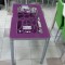Стол обеденный "В 828-2" стекло фиолет 
