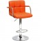 Барный стул "N-69 Kruger Arm" оранжевая кожа  приобрести в Томске миниатюра